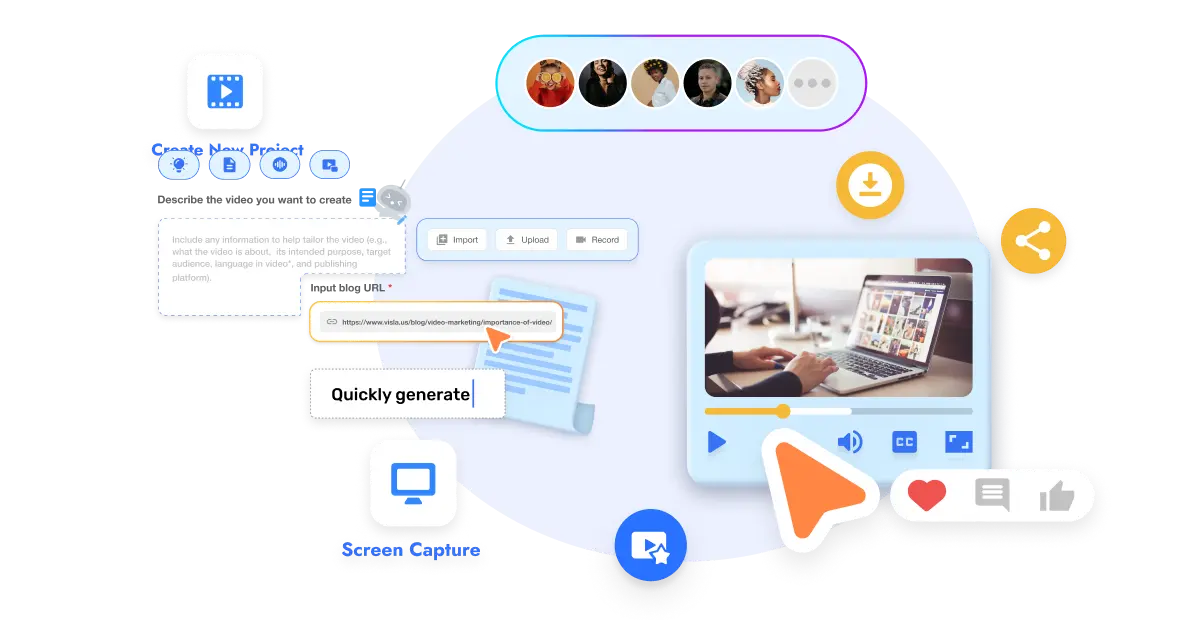 Credit video maker that lets you create outros, title sequences, recap videos, and more—all in one platform.